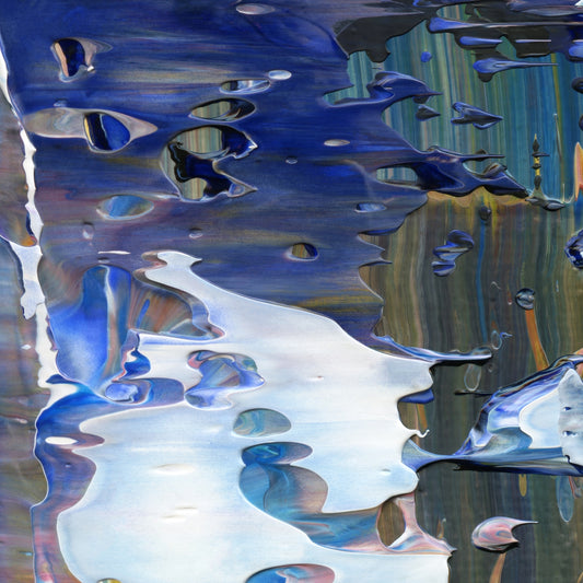 Spiritual Wipeout C1 is an abstract oil-on-canvas artwork, a fractal of its parent painting Spiritual Wipeout created by Anna Judd for the Scales Collection.