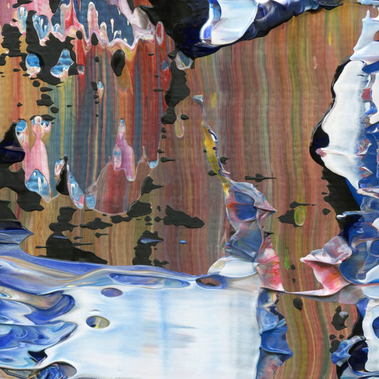 Spiritual Wipeout C4 is an abstract oil-on-canvas artwork, a fractal of its parent painting Spiritual Wipeout created by Anna Judd for the Scales Collection.