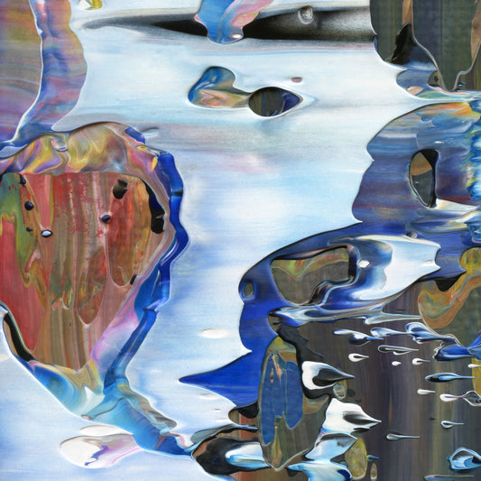 Spiritual Wipeout D1 is an abstract oil-on-canvas artwork, a fractal of its parent painting Spiritual Wipeout created by Anna Judd for the Scales Collection.