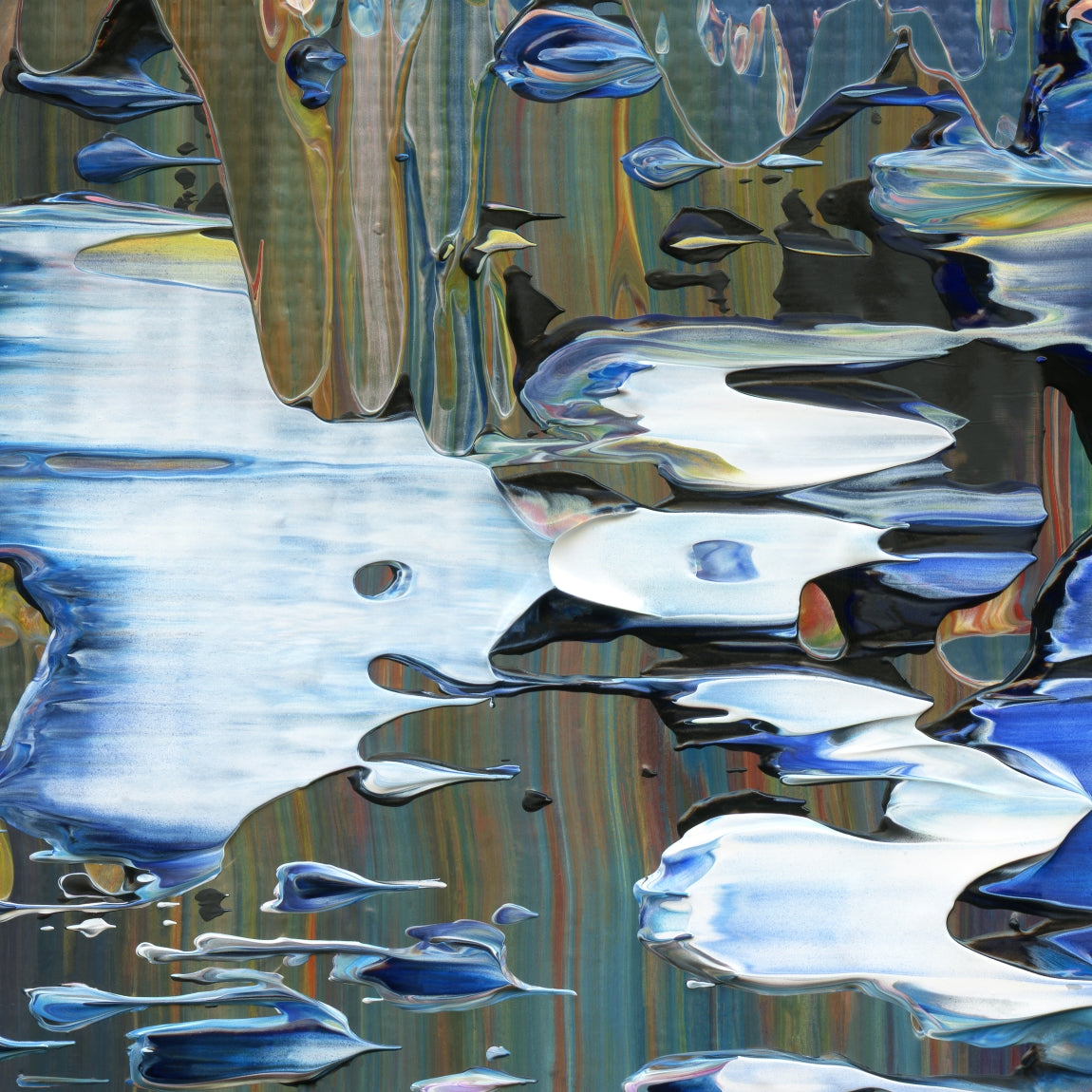 Spiritual Wipeout D2 is an abstract oil-on-canvas artwork, a fractal of its parent painting Spiritual Wipeout created by Anna Judd for the Scales Collection.