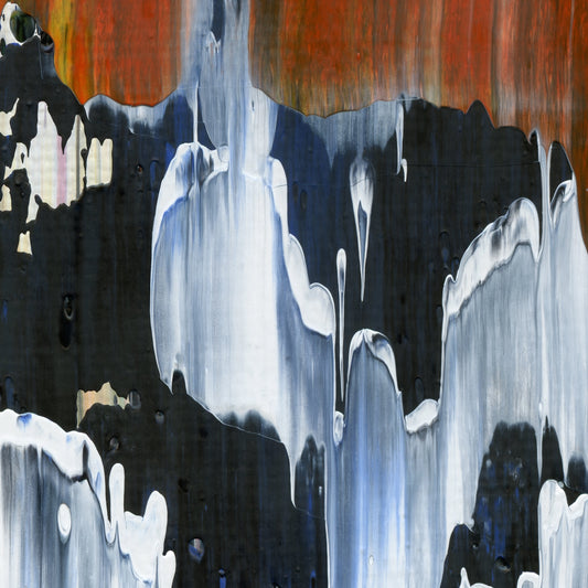 Stargazing on Vesuvius E3 is an abstract oil-on-canvas artwork, a fractal of its parent painting Stargazing on Vesuvius created by Anna Judd for the Scales Collection.