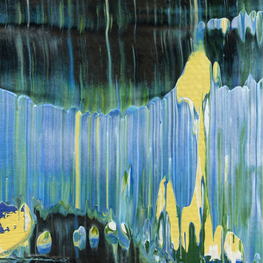 Stephen Hawking's Middle Finger E1 is an abstract oil-on-canvas artwork, a fractal of its parent painting Stephen Hawking's Middle Finger created by Anna Judd for the Scales Collection.