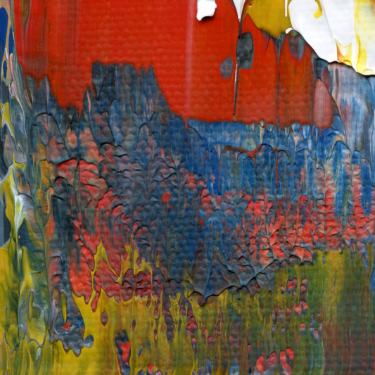 Suddenly Unfettered E1 is an abstract oil-on-canvas artwork, a fractal of its parent painting Suddenly Unfettered created by Anna Judd for the Scales Collection.