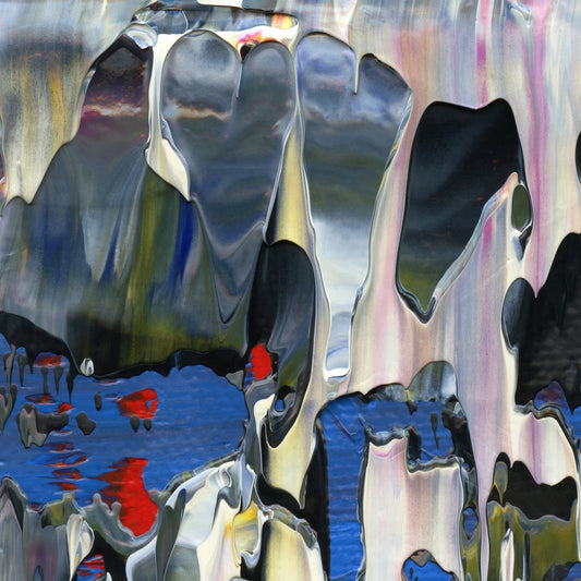 Sunshine Barrelride A2 is an abstract oil-on-canvas artwork, a fractal of its parent painting Sunshine Barrelride created by Anna Judd for the Scales Collection.