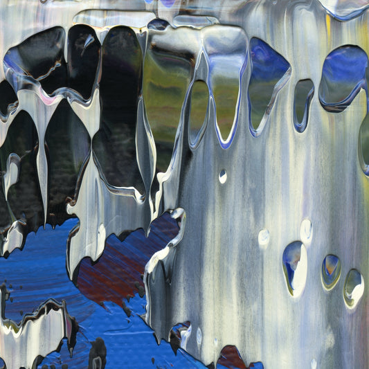 Sunshine Barrelride A3 is an abstract oil-on-canvas artwork, a fractal of its parent painting Sunshine Barrelride created by Anna Judd for the Scales Collection.