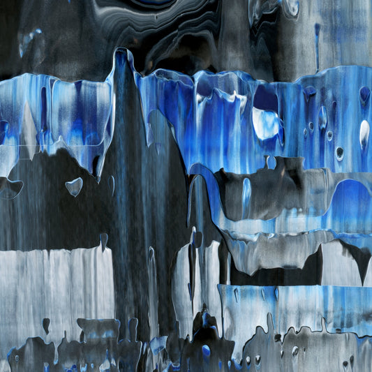 Surprising Surmounting E3 is an abstract oil-on-canvas artwork, a fractal of its parent painting Surprising Surmounting created by Anna Judd for the Scales Collection.