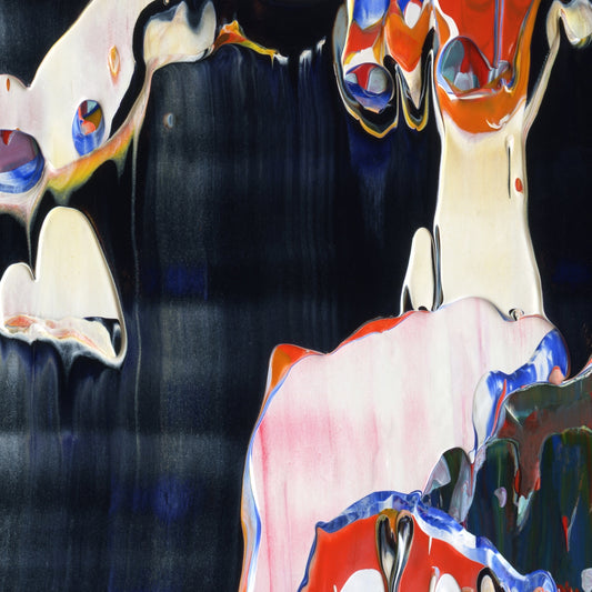 Taoists Don't Know Shit B2 is an abstract oil-on-canvas artwork, a fractal of its parent painting Taoists Don't Know Shit created by Anna Judd for the Scales Collection.