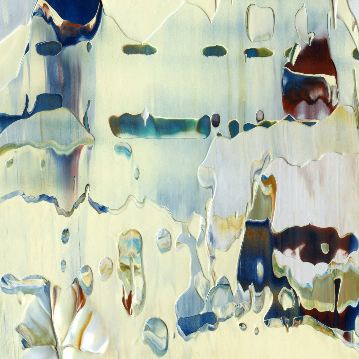 Telepathic Tea Kettle B3 is an abstract oil-on-canvas artwork, a fractal of its parent painting Telepathic Tea Kettle created by Anna Judd for the Scales Collection.
