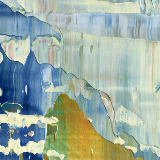 Telepathic Tea Kettle D4 is an abstract oil-on-canvas artwork, a fractal of its parent painting Telepathic Tea Kettle created by Anna Judd for the Scales Collection.