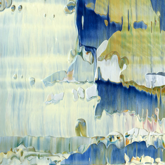 Telepathic Tea Kettle E3 is an abstract oil-on-canvas artwork, a fractal of its parent painting Telepathic Tea Kettle created by Anna Judd for the Scales Collection.