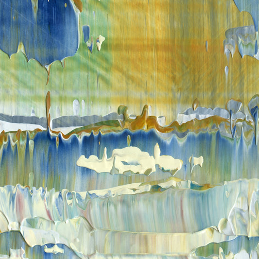 Telepathic Tea Kettle E4 is an abstract oil-on-canvas artwork, a fractal of its parent painting Telepathic Tea Kettle created by Anna Judd for the Scales Collection.