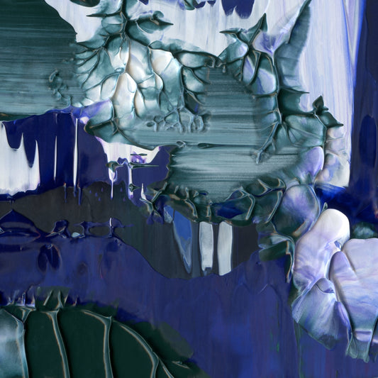 The Heart Is A Lonely Hunter B5 is an abstract oil-on-canvas artwork, a fractal of its parent painting The Heart Is A Lonely Hunter created by Anna Judd for the Scales Collection.