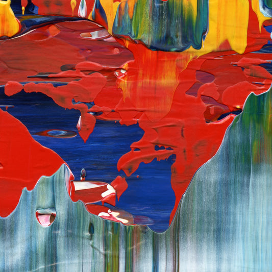 The Safeword is Al Gore B2 is an abstract oil-on-canvas artwork, a fractal of its parent painting The Safeword is Al Gore created by Anna Judd for the Scales Collection.