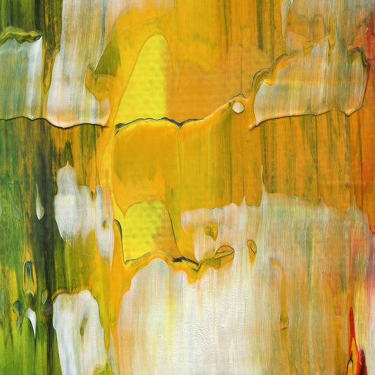 Three Little Birds B2 is an abstract oil-on-canvas artwork, a fractal of its parent painting Three Little Birds created by Anna Judd for the Scales Collection.