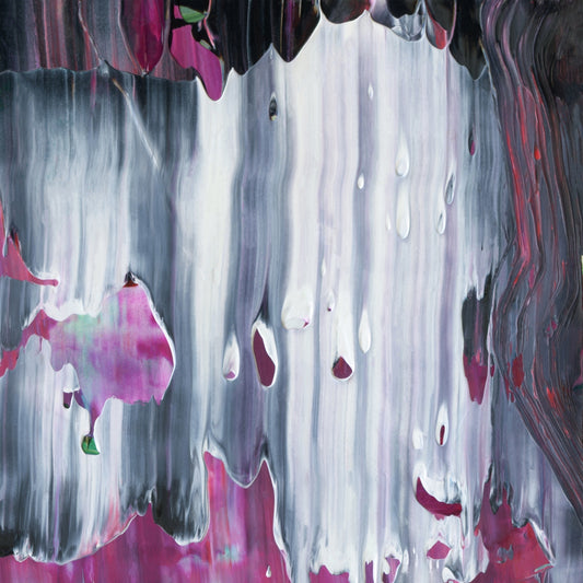 Three Years A Peony A5 is an abstract oil-on-canvas artwork, a fractal of its parent painting Three Years A Peony created by Anna Judd for the Scales Collection.