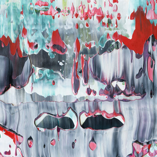 Three Years A Peony C4 is an abstract oil-on-canvas artwork, a fractal of its parent painting Three Years A Peony created by Anna Judd for the Scales Collection.