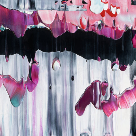 Three Years A Peony D3 is an abstract oil-on-canvas artwork, a fractal of its parent painting Three Years A Peony created by Anna Judd for the Scales Collection.