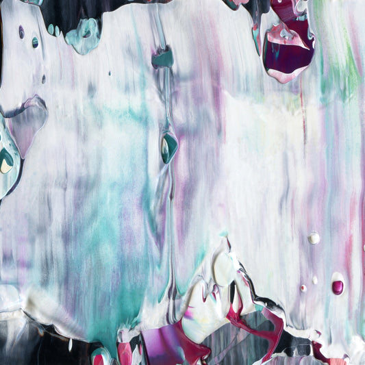 Three Years A Peony G5 is an abstract oil-on-canvas artwork, a fractal of its parent painting Three Years A Peony created by Anna Judd for the Scales Collection.