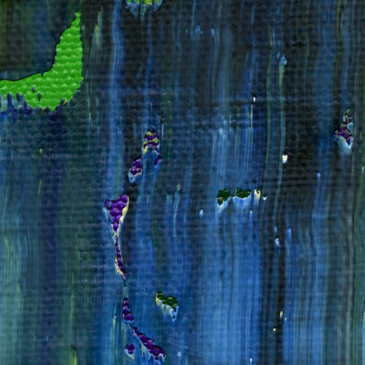Tie Me To The Mast D1 is an abstract oil-on-canvas artwork, a fractal of its parent painting Tie Me To The Mast created by Anna Judd for the Scales Collection.