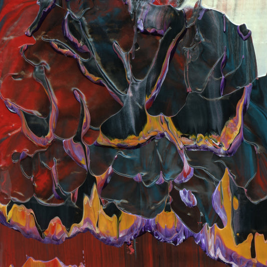Transcendent Ravens A1 is an abstract oil-on-canvas artwork, a fractal of its parent painting Transcendent Ravens created by Anna Judd for the Scales Collection.