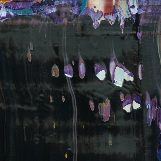 Transcendent Ravens A4 is an abstract oil-on-canvas artwork, a fractal of its parent painting Transcendent Ravens created by Anna Judd for the Scales Collection.