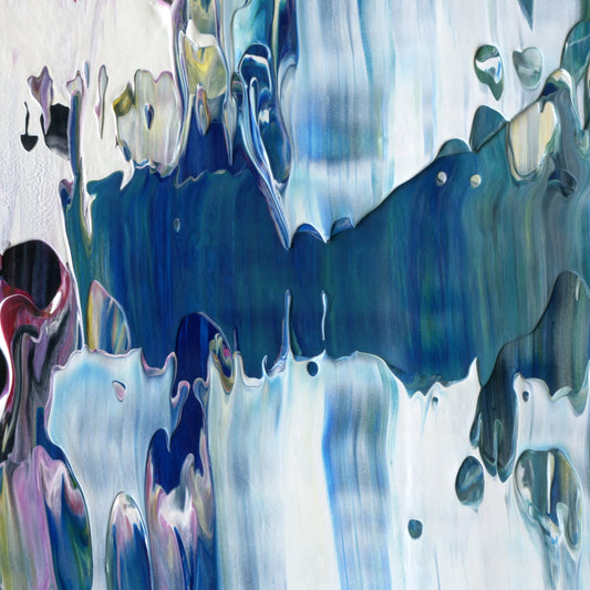Try Hard, Die Hard D5 is an abstract oil-on-canvas artwork, a fractal of its parent painting Try Hard, Die Hard created by Anna Judd for the Scales Collection.
