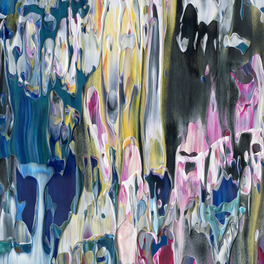 Try Hard, Die Hard E2 is an abstract oil-on-canvas artwork, a fractal of its parent painting Try Hard, Die Hard created by Anna Judd for the Scales Collection.