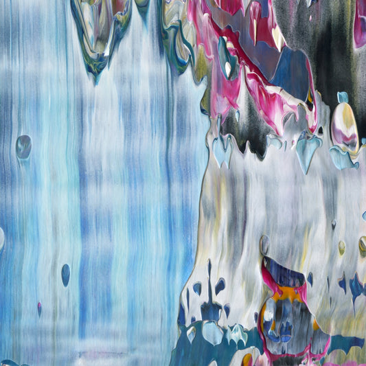 Try Hard, Die Hard F2 is an abstract oil-on-canvas artwork, a fractal of its parent painting Try Hard, Die Hard created by Anna Judd for the Scales Collection.