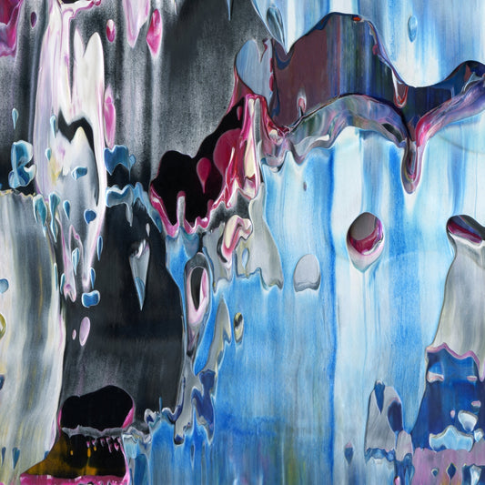 Try Hard, Die Hard F3 is an abstract oil-on-canvas artwork, a fractal of its parent painting Try Hard, Die Hard created by Anna Judd for the Scales Collection.