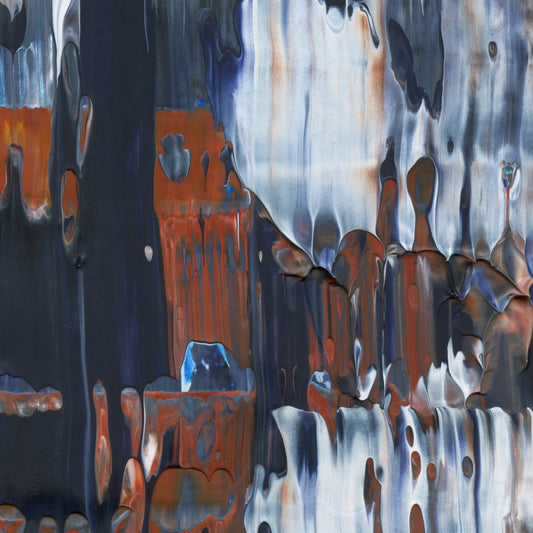 Under Pressure D4 is an abstract oil-on-canvas artwork, a fractal of its parent painting Under Pressure created by Anna Judd for the Scales Collection.