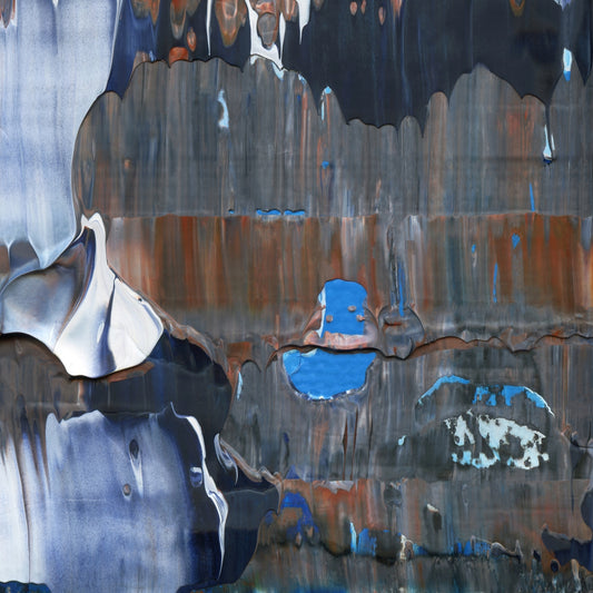 Under Pressure E2 is an abstract oil-on-canvas artwork, a fractal of its parent painting Under Pressure created by Anna Judd for the Scales Collection.