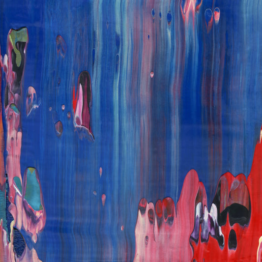 Wanton Guru E1 is an abstract oil-on-canvas artwork, a fractal of its parent painting Wanton Guru created by Anna Judd for the Scales Collection.