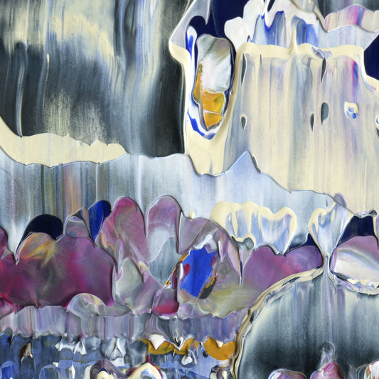 Wasted On The Young A3 is an abstract oil-on-canvas artwork, a fractal of its parent painting Wasted On The Young created by Anna Judd for the Scales Collection.