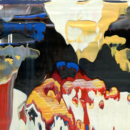 Work Schmerk A2 is an abstract oil-on-canvas artwork, a fractal of its parent painting Work Schmerk created by Anna Judd for the Scales Collection.