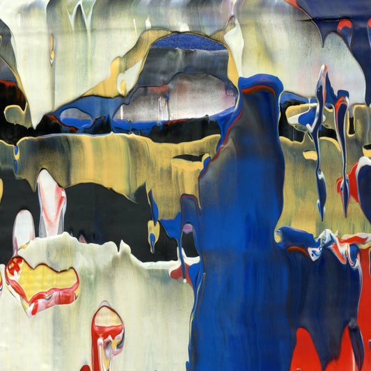 Work Schmerk A3 is an abstract oil-on-canvas artwork, a fractal of its parent painting Work Schmerk created by Anna Judd for the Scales Collection.