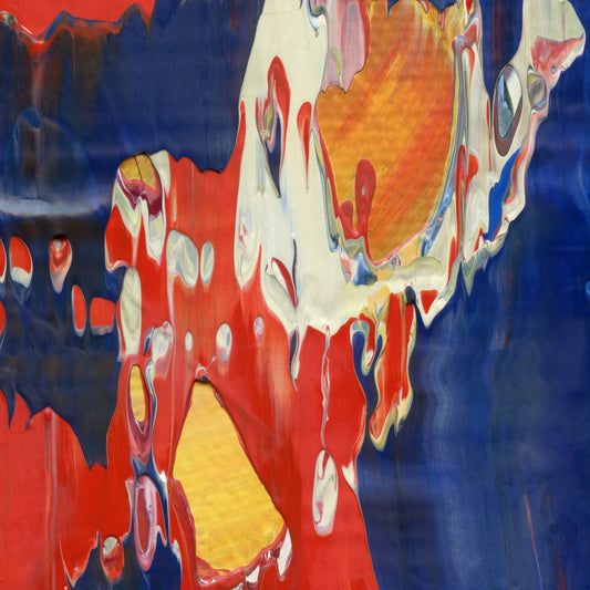 Work Schmerk B4 is an abstract oil-on-canvas artwork, a fractal of its parent painting Work Schmerk created by Anna Judd for the Scales Collection.