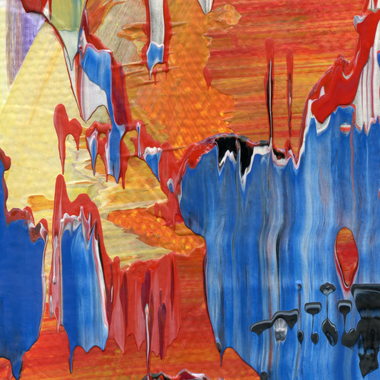 Work Schmerk D2 is an abstract oil-on-canvas artwork, a fractal of its parent painting Work Schmerk created by Anna Judd for the Scales Collection.