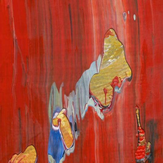 Work Schmerk D4 is an abstract oil-on-canvas artwork, a fractal of its parent painting Work Schmerk created by Anna Judd for the Scales Collection.